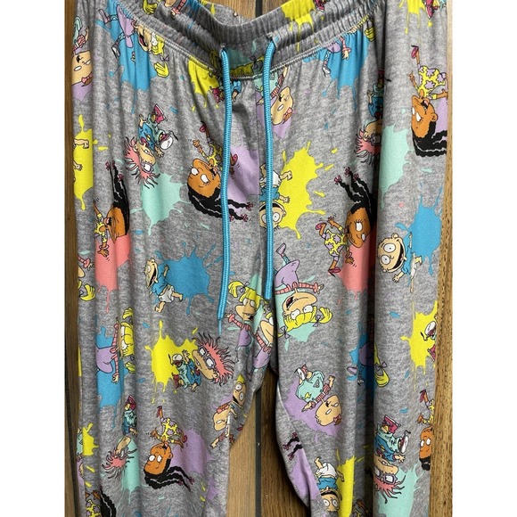 Nickelodeon Rugrats Characters Pajama Pants Large Lounge Comfy Pants Gray - Picture 2 of 6